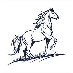 silhouette horse on white background