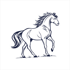 silhouette horse on white background