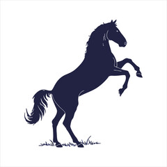 silhouette horse on white background