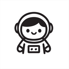 cute space icon suitable for children's learning books or for educational books