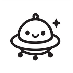 cute space icon suitable for children's learning books or for educational books