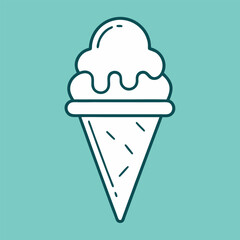 Cone ice cream vector illustration