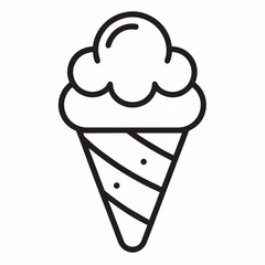 Cone ice cream vector icon on white background