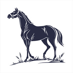 silhouette horse on white background