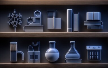 Shelf of 3D icons