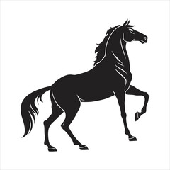 silhouette horse on white background