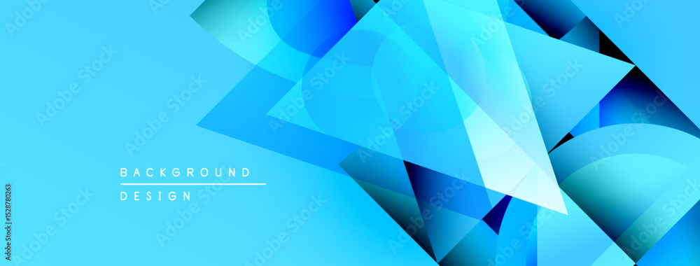 Aufkleber Abstract blue background features geometric shapes, gradients. Modern design elements create dynamic visual texture.