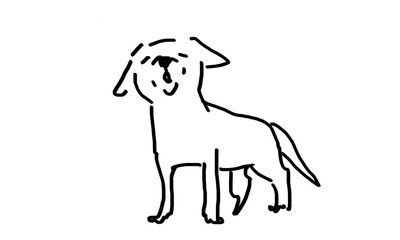 遠吠えする犬のイラスト