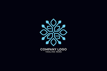 abstract vector snowflake, flower with tech wires tech compnay abstract company logo, flower tech iconic modern icon