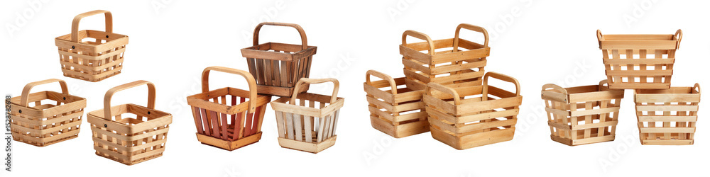 Poster a collection of various wicker baskets for home decor long title a diverse assortment of handcrafted