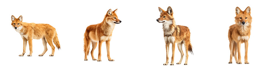 Fototapeta premium A pack of alert wild canines in a natural setting