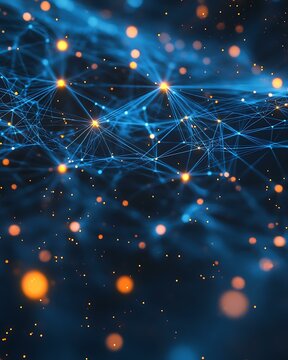 Abstract glowing mesh network design showing interconnected nodes and directional flow Classic and Modern Network Topologies Enterprise Cloud and Edge Architecture Visualization