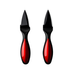 Black and red vegetable peeler set with ergonomic handles and sharp stainless steel blades