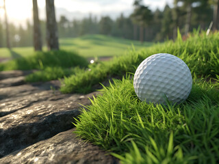 3D Seamless Pattern of Golf Equipment and Players