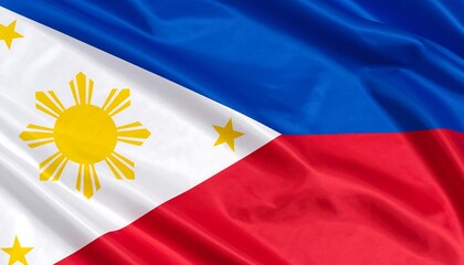 Waving Philippine Flag with Philippines National Symbol, Freedom, Independence, and Patriotism.