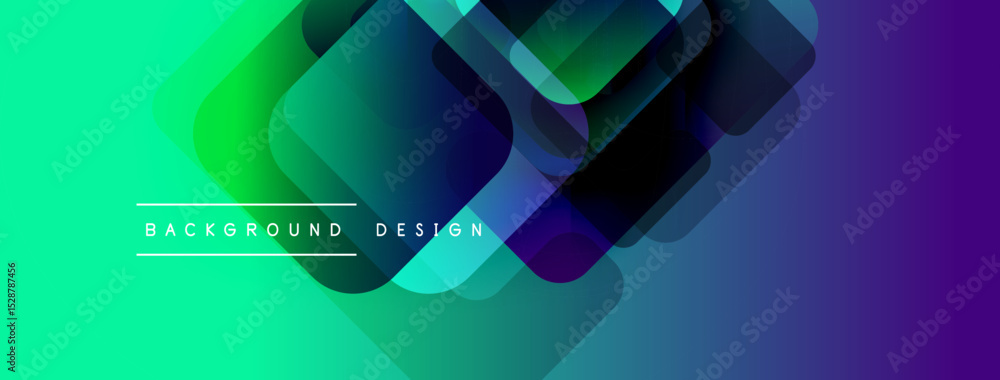 Leinwandbilder Abstract geometric layers create vibrant gradient effect. Modern design elements suggest dynamic visual experience.