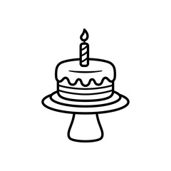 birthday cake with table stand coloring book