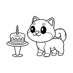 shiba inu birthday coloring book