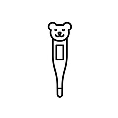 Children thermometer with bear design used in pediatric care visuals and child-friendly medical illustrations
