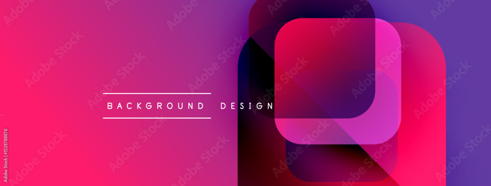 Leinwandbilder Abstract vibrant background. Overlapping shapes create dynamic visual effect. Pink, purple hues dominate composition. Modern design element.
