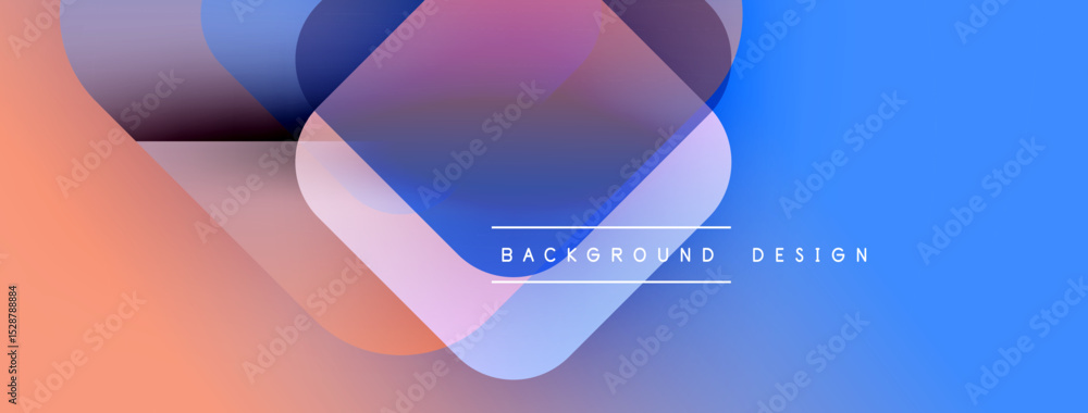 Fototapete Abstract gradients overlap creating dynamic visual effect. Soft colors blend, forming modern background design. Text reads background design.