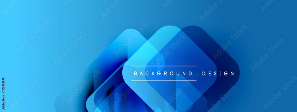 Poster Abstract blue shapes overlap, creating dynamic visual effect. Modern design elements suggest technology, innovation. Text reads background design.