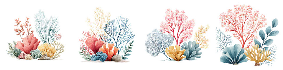Fototapeta premium Vibrant underwater coral reef scene