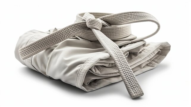 Traditional white judo gi  essential martial arts uniform for training and competition showcase - Powered by Adobe