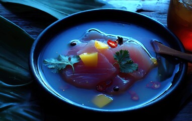 Tuna salad in dark bowl