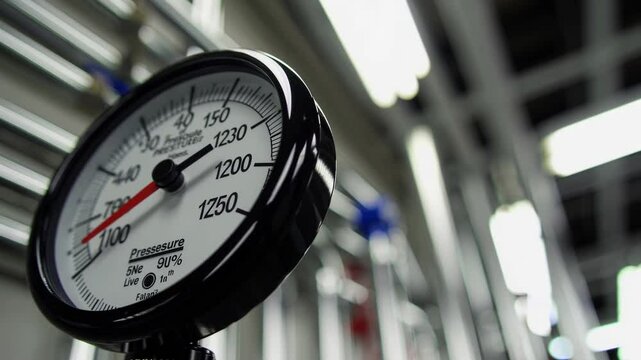 Industrial pressure gauge monitoring system functionality