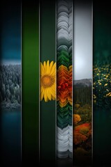 Vertical collage of nature scenes