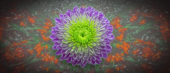 Vibrant flower in a garden setting