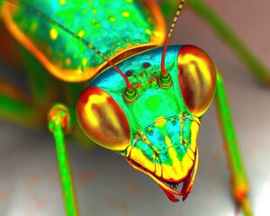 Vibrant insect close-up