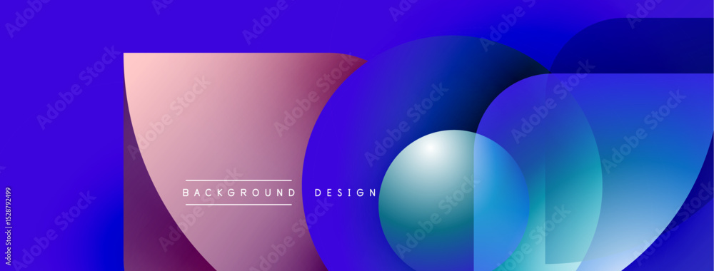 Aufkleber Abstract colorful background. Gradient shapes overlap creating modern design. Text reads background design. Vivid hues dominate composition.