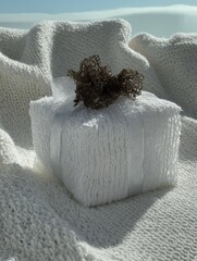 White knitted gift box