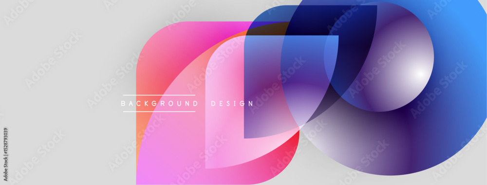 Leinwandbilder Abstract colorful shapes overlap, creating dynamic visual effect. Gradient hues blend smoothly, modern design element.