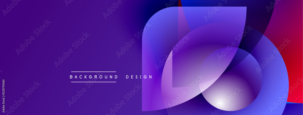 Aufkleber Abstract purple design features overlapping layers, gradients. Modern aesthetic, vibrant colors, dynamic composition. Background elements suggest movement, depth.