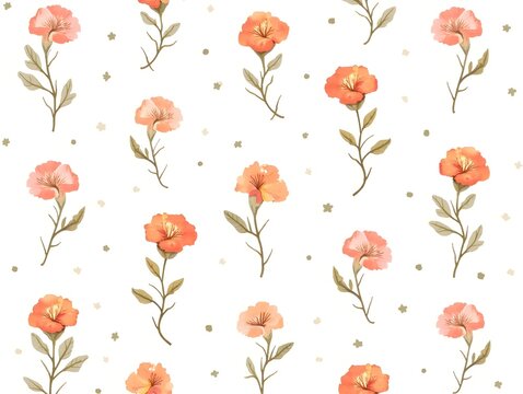 Flat Rustic geranium seamless pattern with earthy tones and natural textures on white background concept as Earth toned rustic geraniums with natural textures creating a warm seaml Clean Pro