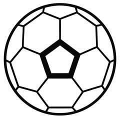 Fototapeta premium Simple Black Soccer Ball Icon Football Graphic Design