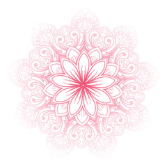 Decorative pink mandala on white background