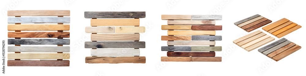 Poster abstract wooden planks in various patterns and textures