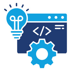 Development Flat Blue Icon