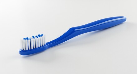 青い歯ブラシ きれいな背景で輝く 清潔感漂う. AI Generated