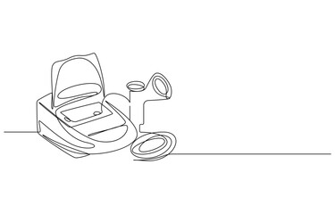 Nebulizer Machine in Continuous Line Art Style,
