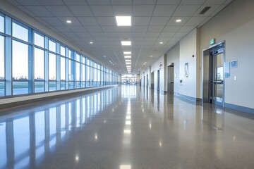 Fototapeta premium long corridor in modern building