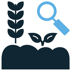 Agriculture research icon vector for scientific study in farming, crop development, and innovation in food production. Ideal for agricultural science, technology, and biotechnology themes.