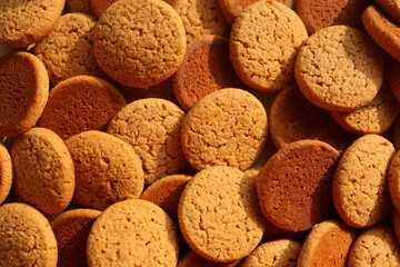 crunchy oatmeal cookies - Food Texture Background