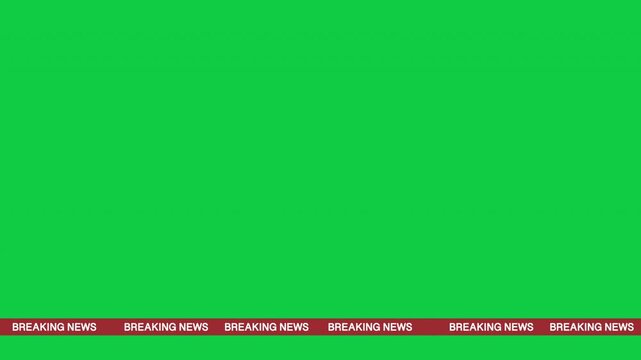 Breaking News with Green Screen Background, Breaking news live banner loop animation