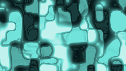 Abstract background with irregular bold black lines and a luminous gradient of toska, cyan and aquamarine.