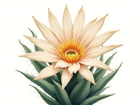 Beautiful Echinopsis Cactus Flower Illustration